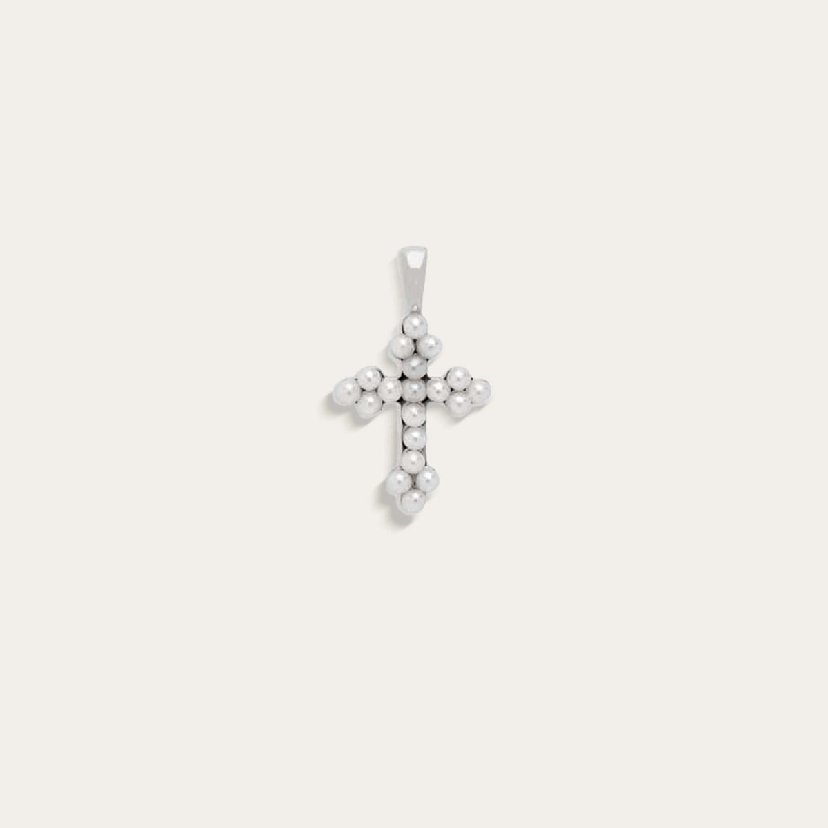 Awe Inspired Pendants Sterling Silver / Mini Pearl Cross Amulet