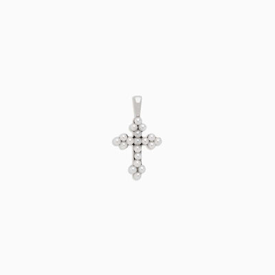 Awe Inspired Pendants Sterling Silver / Mini Pearl Cross Amulet