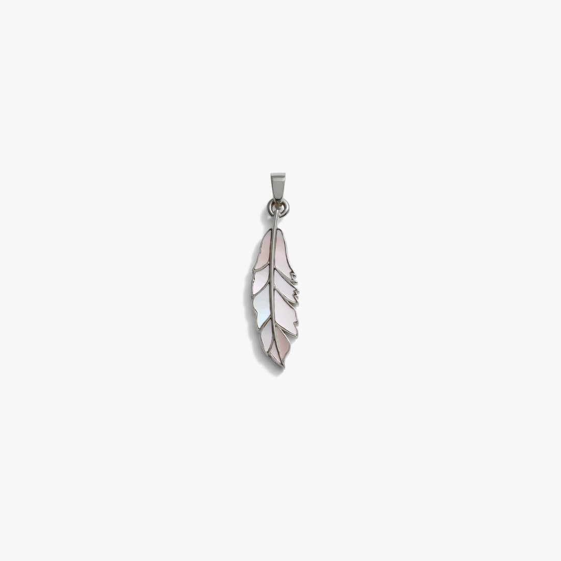 Awe Inspired Pendants Sterling Silver Mother of Pearl Feather Amulet