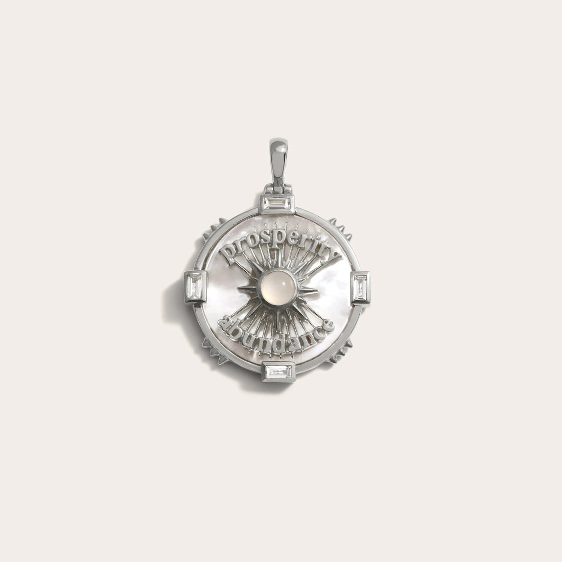 Awe Inspired Pendants Sterling Silver Prosperity Affirmation Coin Pendant