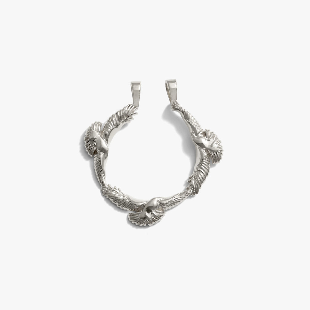 Awe Inspired Pendants Sterling Silver Raven Halo