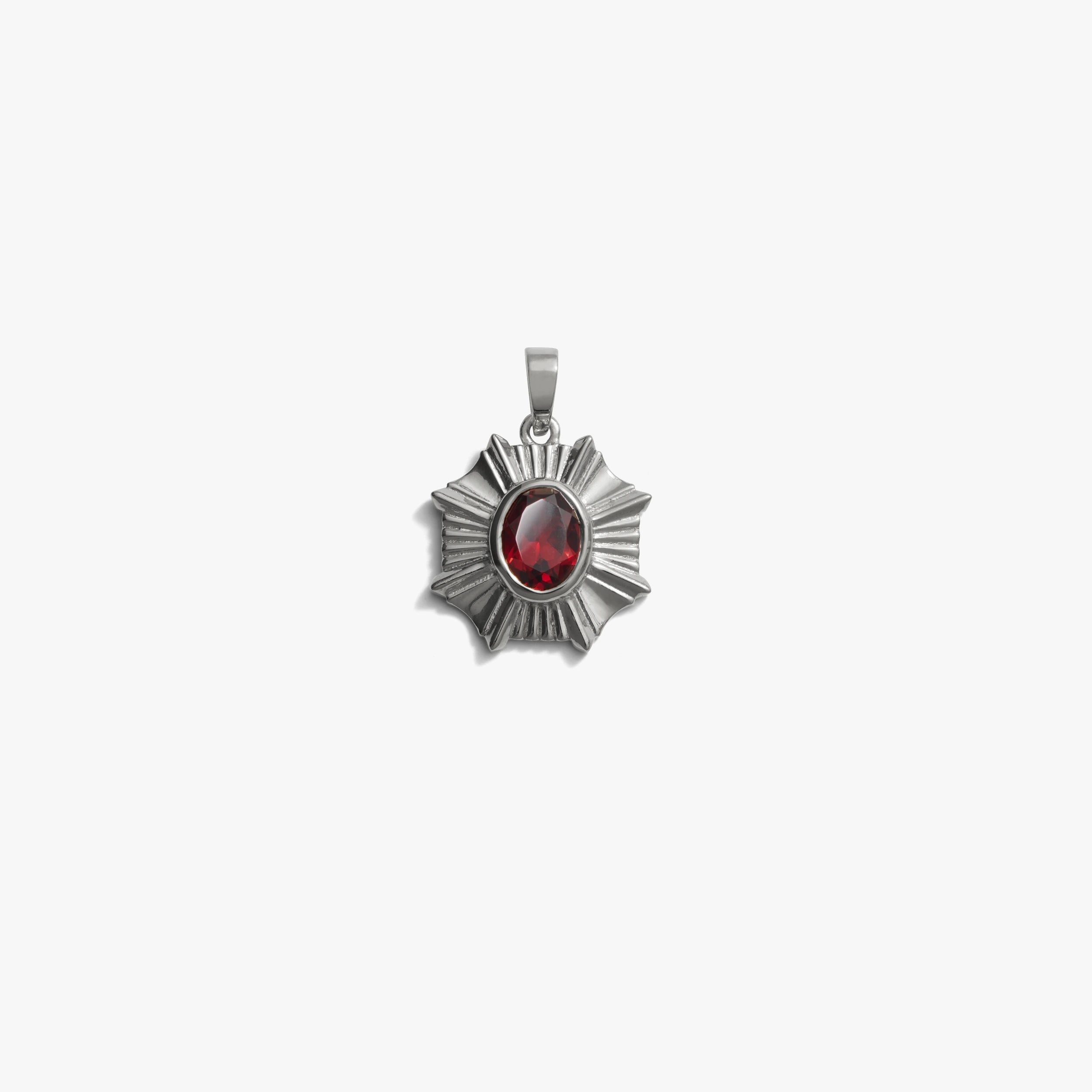 Awe Inspired Pendants Sterling Silver / Red Garnet Aura Pendant