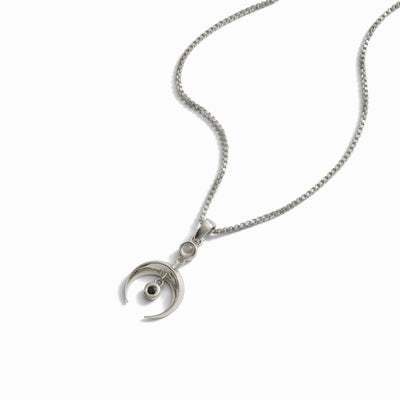 Awe Inspired Pendants Sterling Silver / Standard Crescent Spike Grey Moonstone Amulet