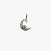 Awe Inspired Pendants Sterling Silver / Standard Diamond Moon Wave Amulet