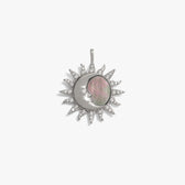 Awe Inspired Pendants Sterling Silver Sun & Moon Black Mother of Pearl Amulet