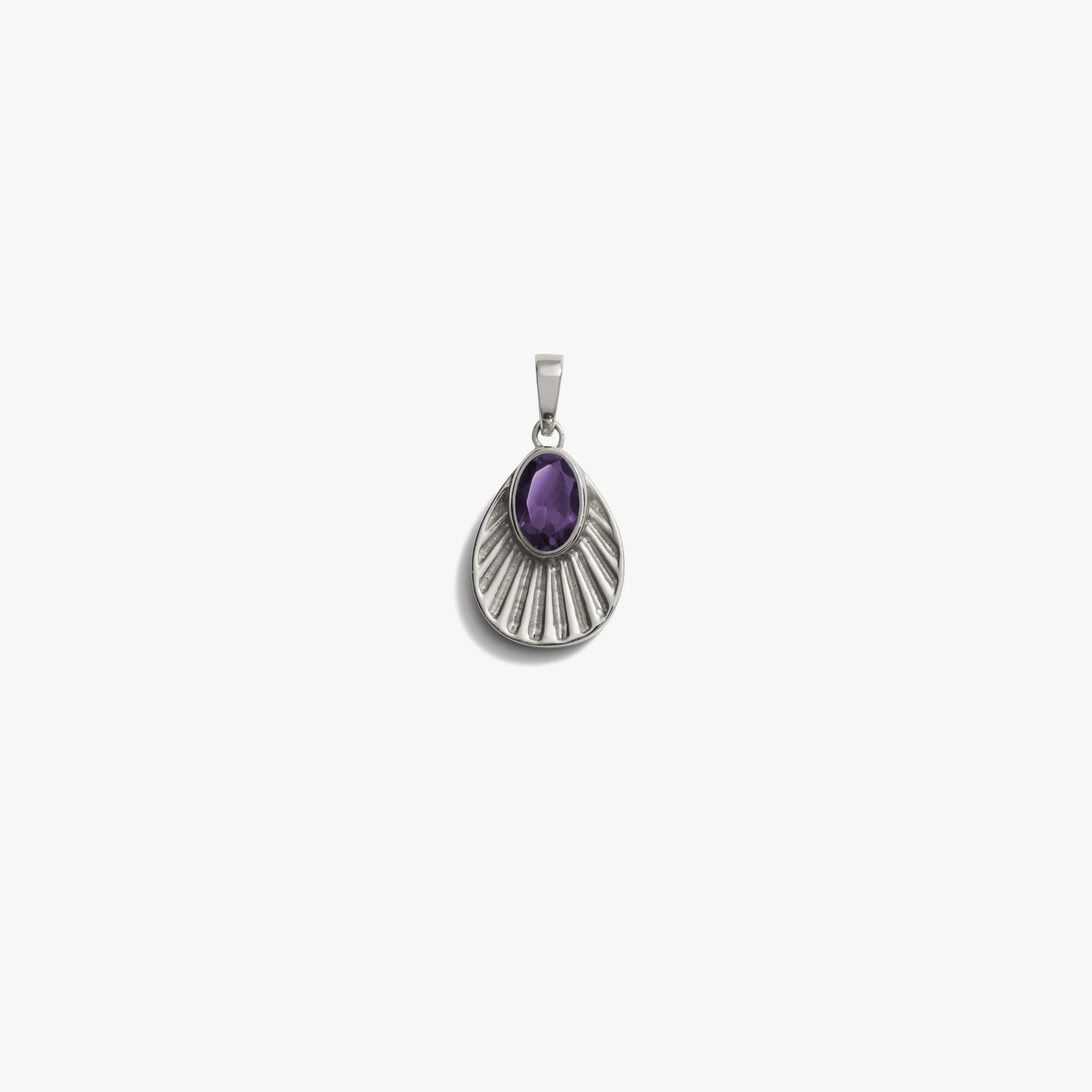 Awe Inspired Pendants Sterling Silver / Violet Amethyst Aura Pendant