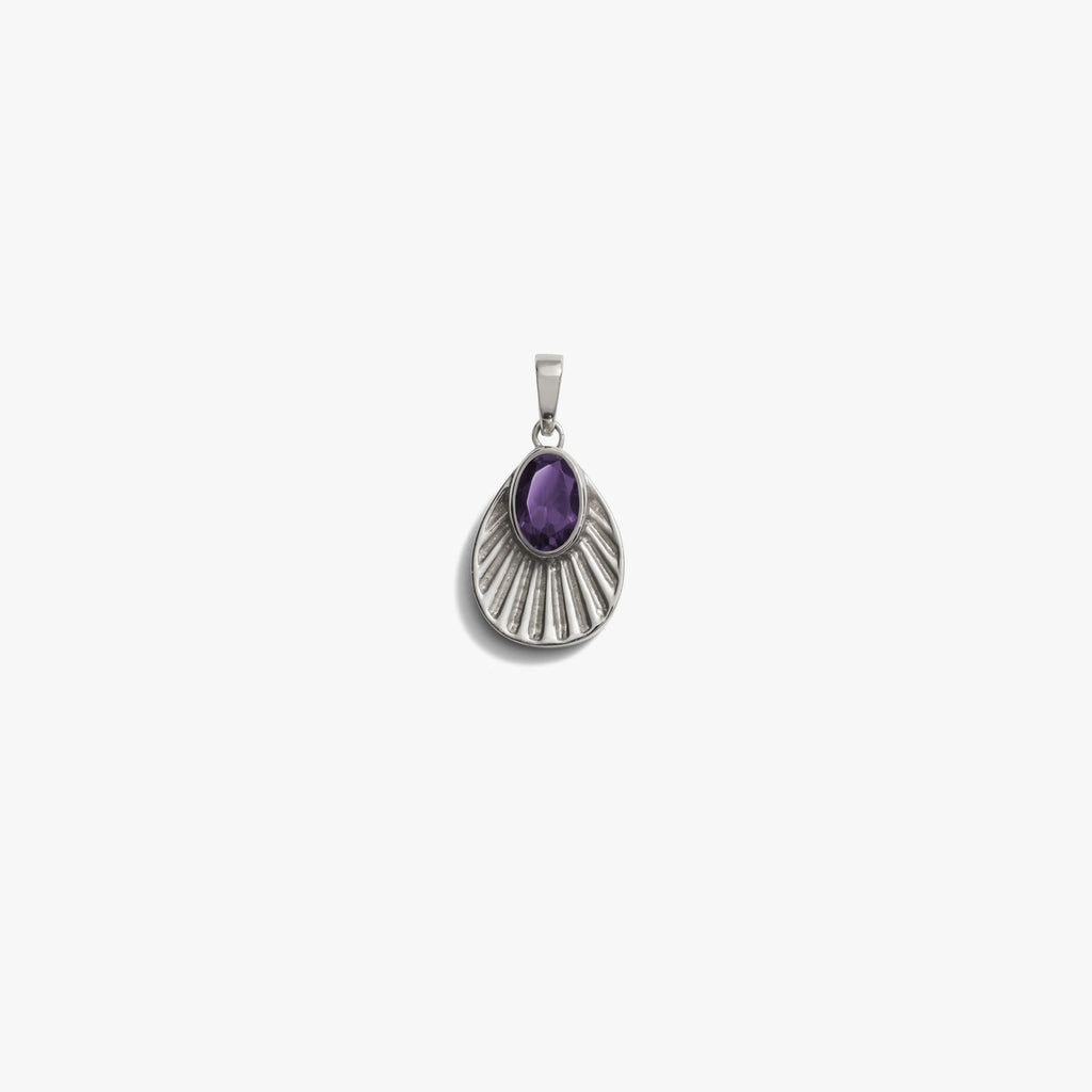Awe Inspired Pendants Sterling Silver / Violet Amethyst Aura Pendant