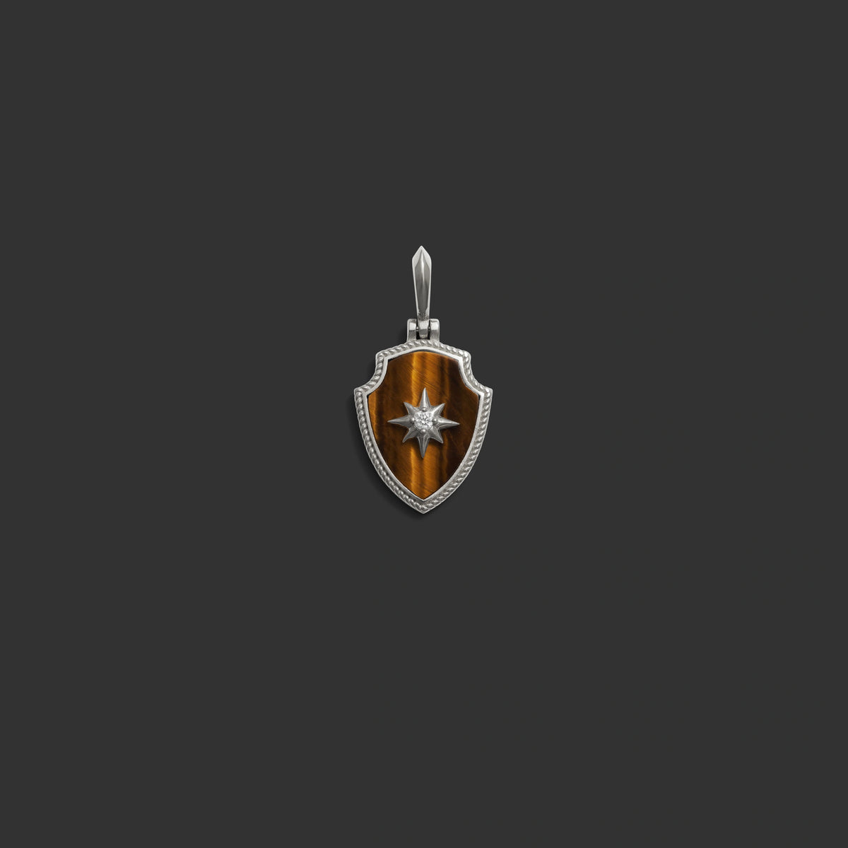 Awe Inspired Pendants Tiger's Eye Shield Pendant
