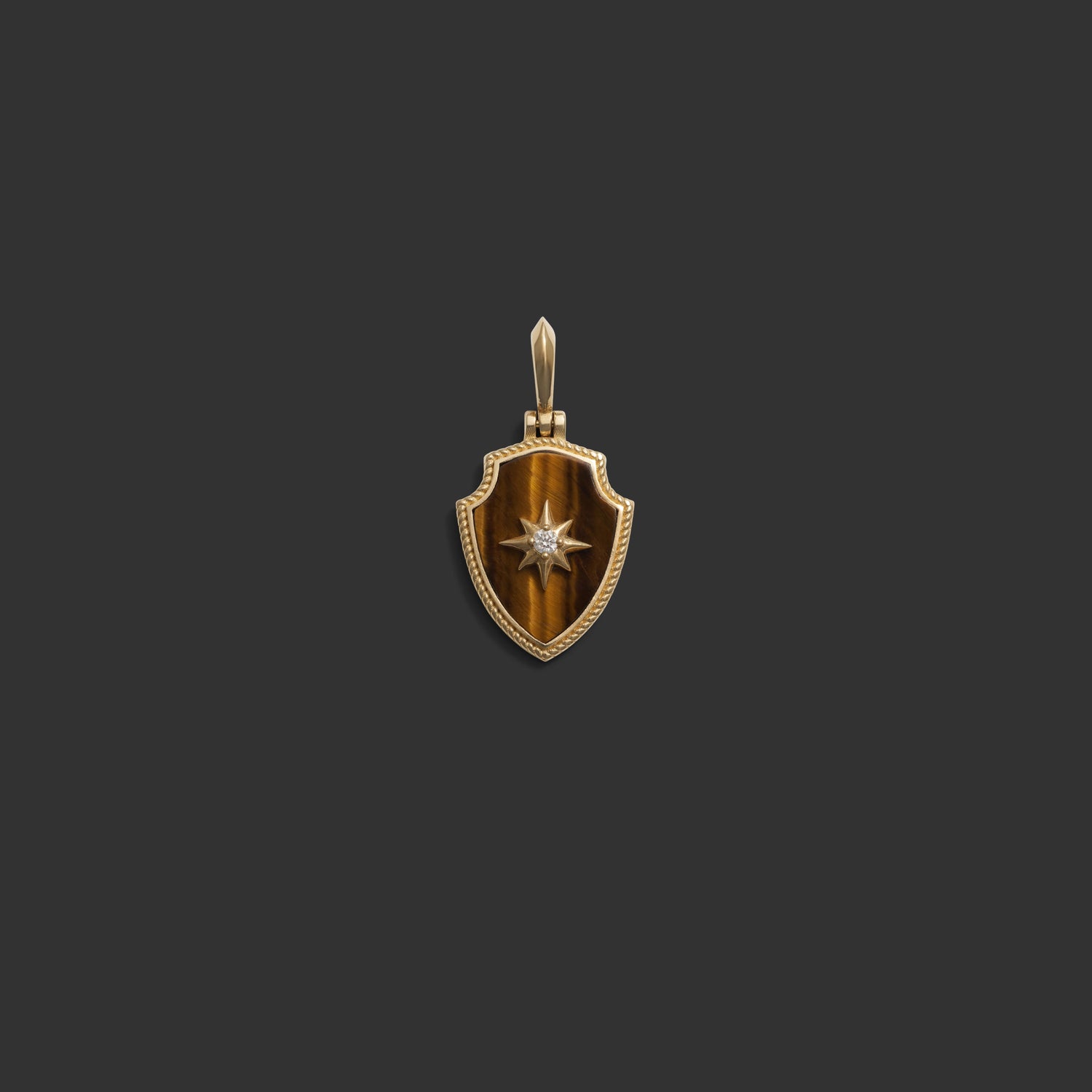 Awe Inspired Pendants Tiger's Eye Shield Pendant