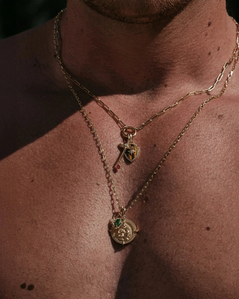 Awe Inspired Pendants Tiger's Eye Shield Pendant