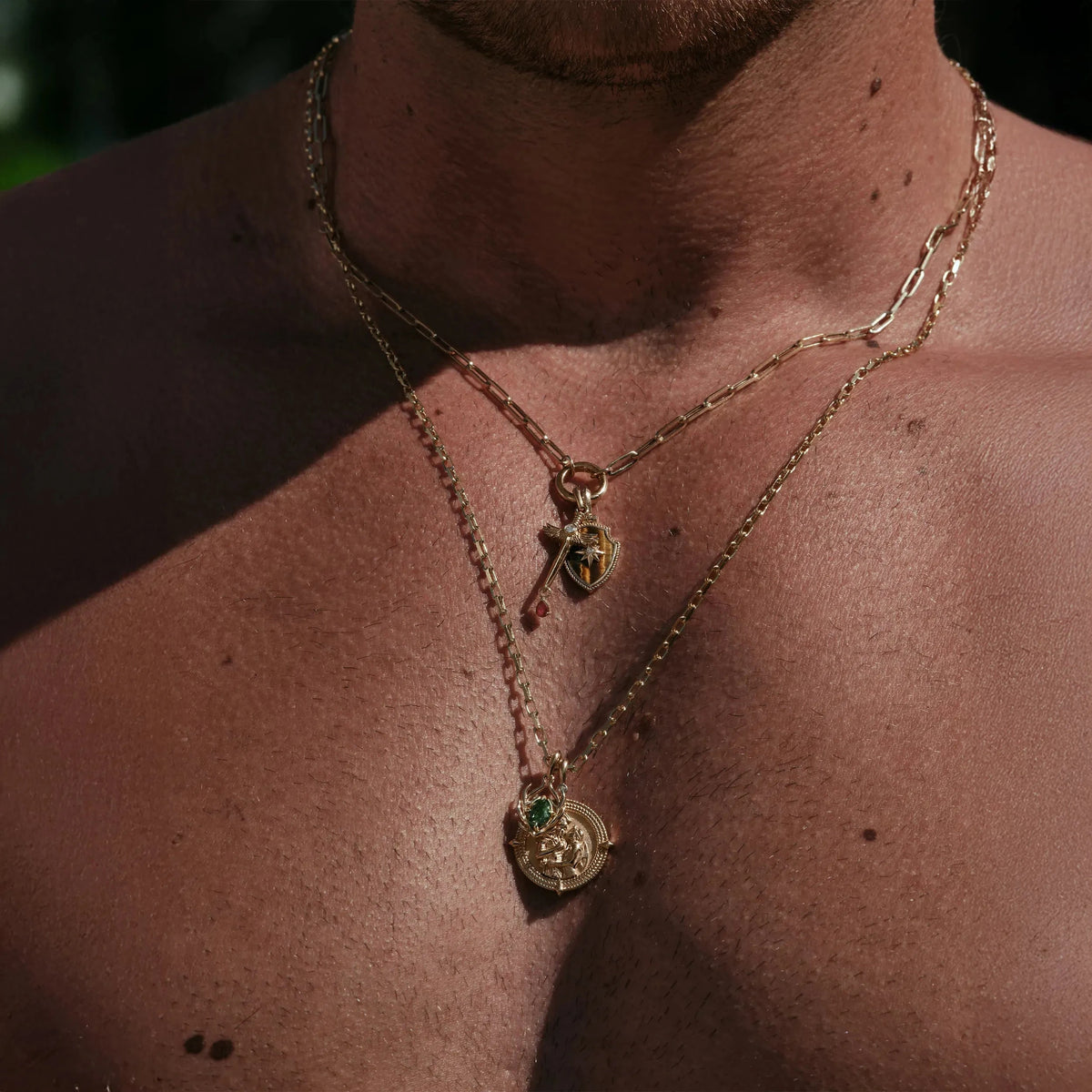 Awe Inspired Pendants Tiger's Eye Shield Pendant