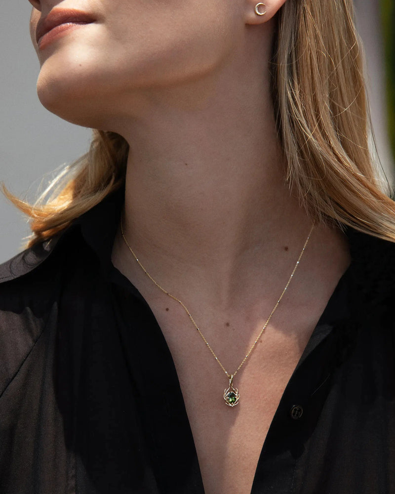 Awe Inspired Pendants Tourmaline Stag Amulet