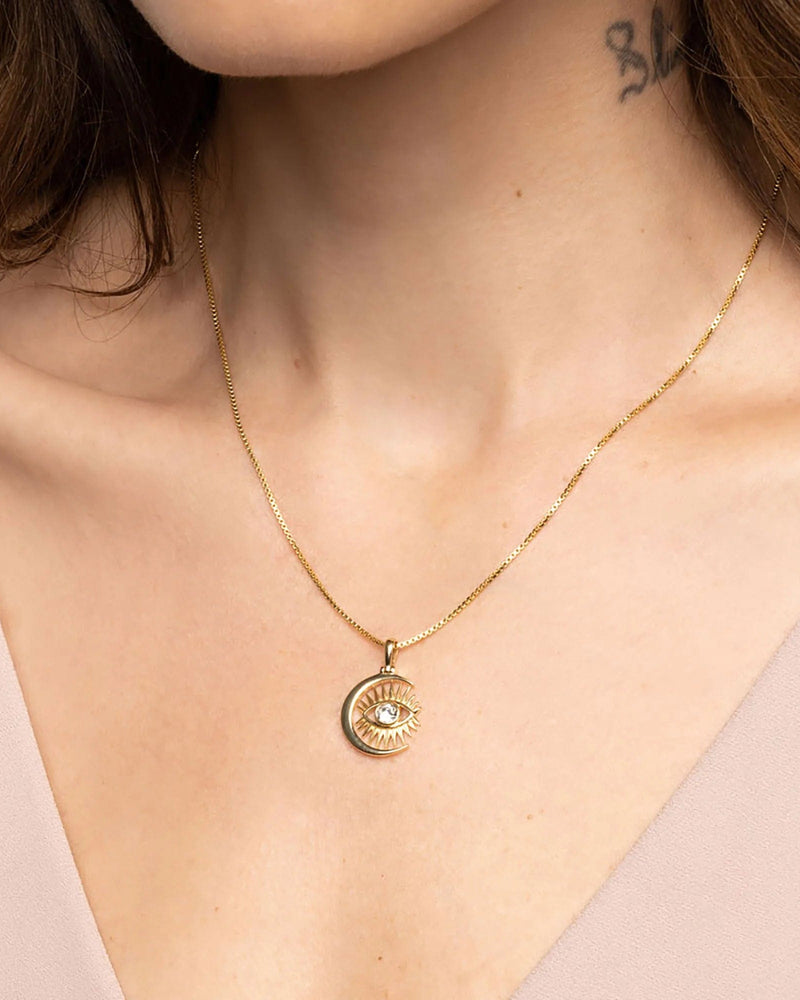 Awe Inspired Pendants Watchful Moon Eye Amulet