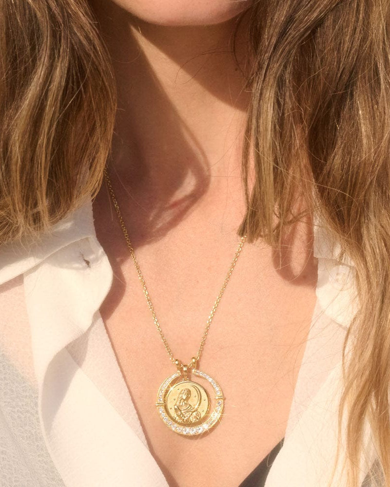 Awe Inspired Pendants White Topaz Goddess Halo