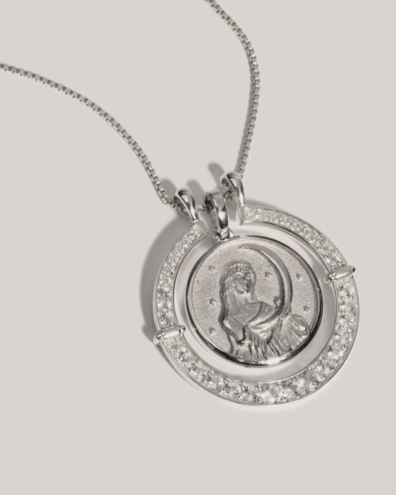 Awe Inspired Pendants White Topaz Goddess Halo