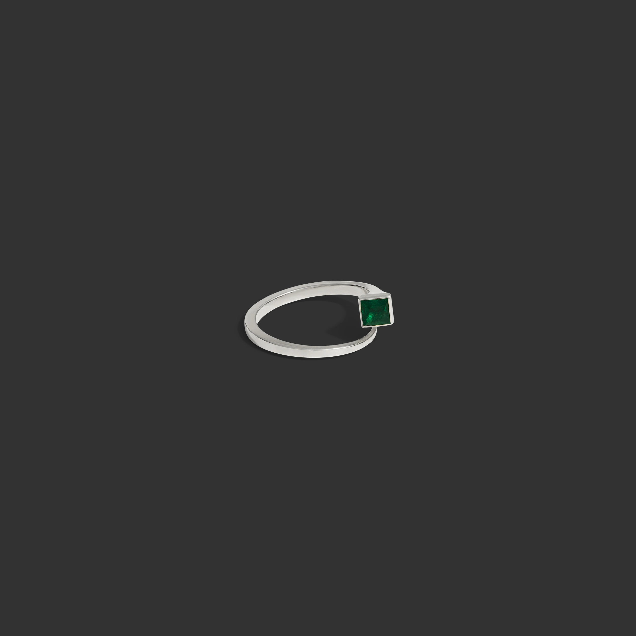 Awe Inspired Ring 14K White Gold / Emerald / 6 Horseshoe Nail Ring