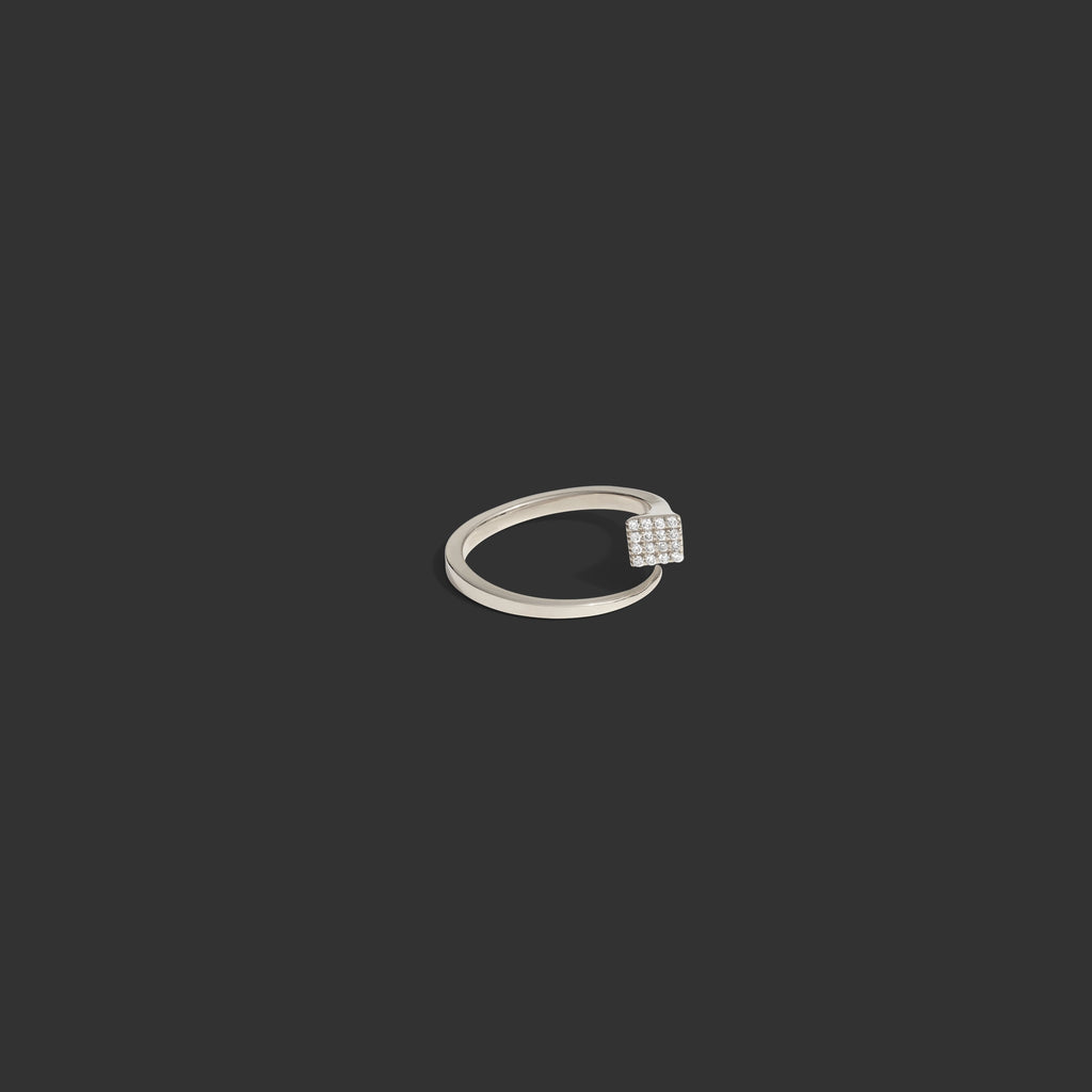 Awe Inspired Ring 14K White Gold / White Diamond / 6 Horseshoe Nail Ring