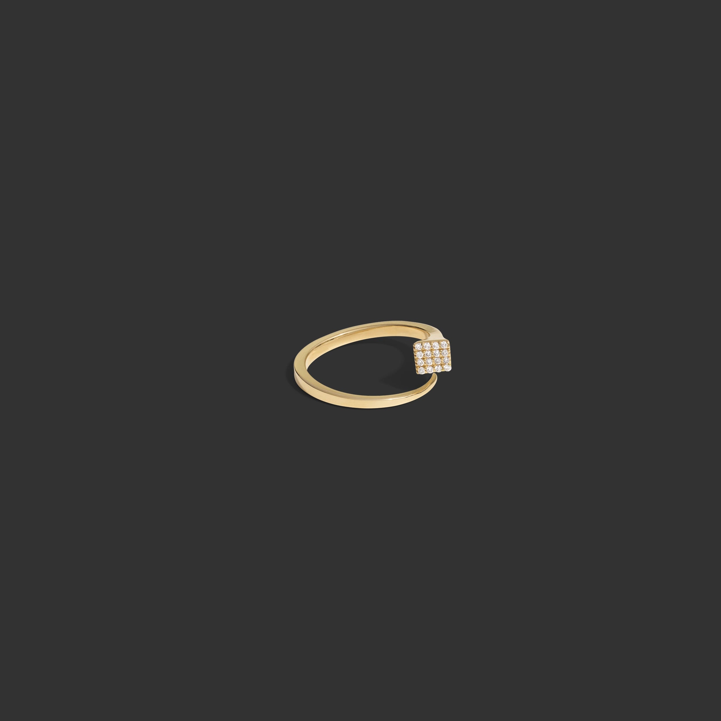 Awe Inspired Ring 14K Yellow Gold / White Diamond / 6 Horseshoe Nail Ring