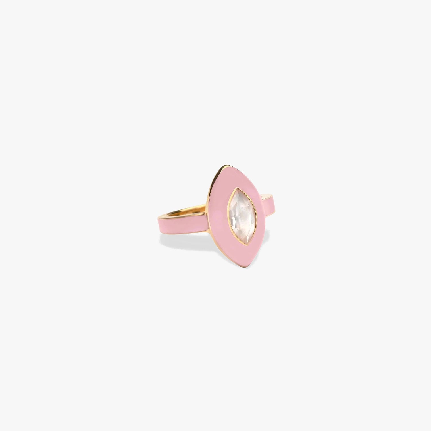 Awe Inspired Rings 14K Gold Vermeil / 6 Blush Quartz Aura Ring