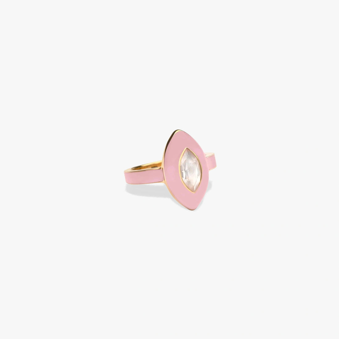 Awe Inspired Rings 14K Gold Vermeil / 6 Blush Quartz Aura Ring