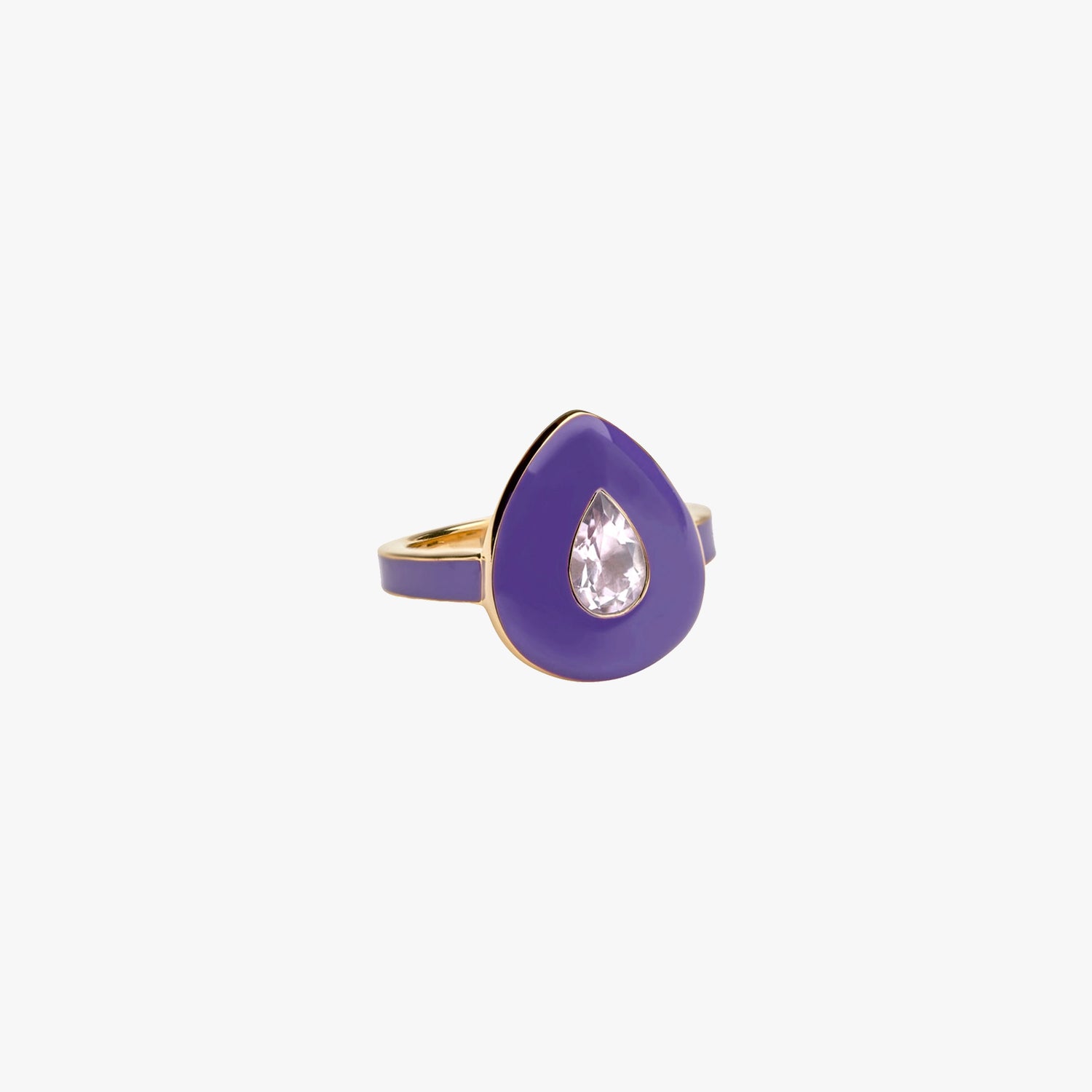 Awe Inspired Rings 14K Gold Vermeil / 6 Violet Amethyst Aura Ring