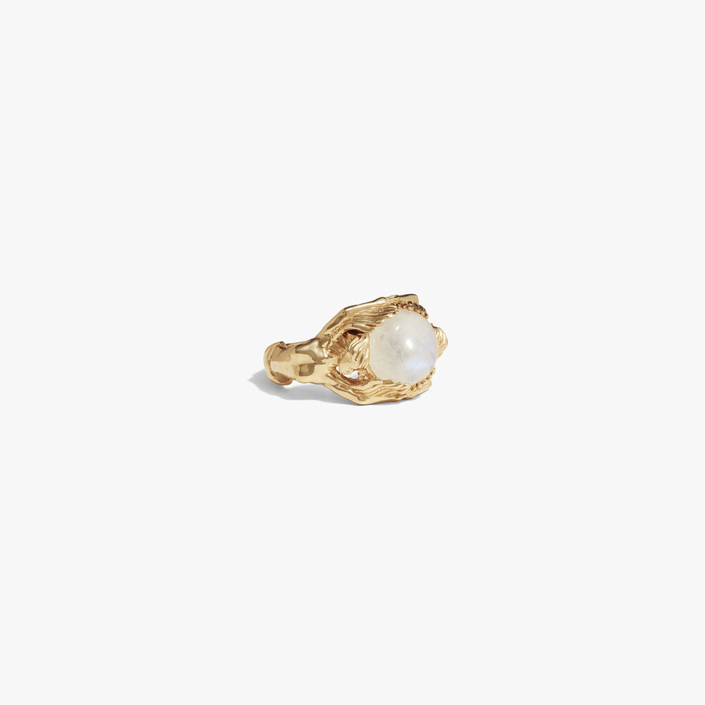 Awe Inspired Rings 14K Gold Vermeil / Moonstone / 6 Fallen Angels Ring