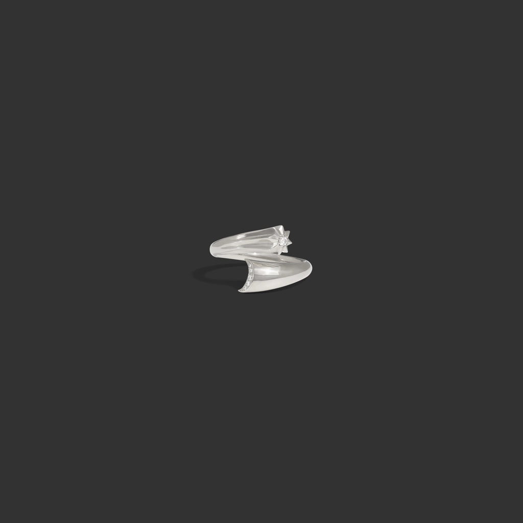 Awe Inspired Rings 14K White Gold / 6 Diamond Celestial Ring