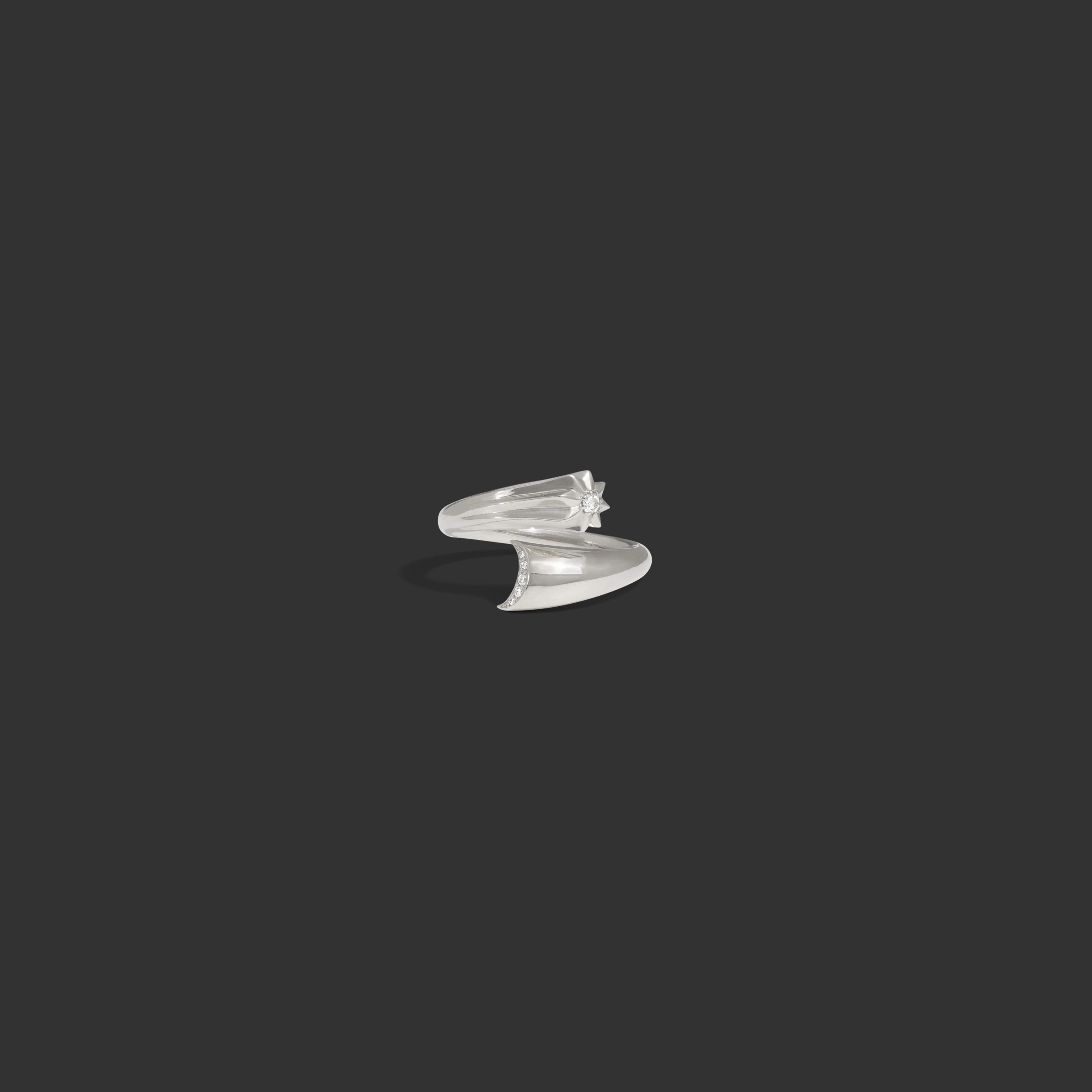 Awe Inspired Rings 14K White Gold / 6 Diamond Celestial Ring
