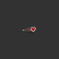 Awe Inspired Rings 14K White Gold / Ruby / 6 Pavé Heart Gemstone Ring