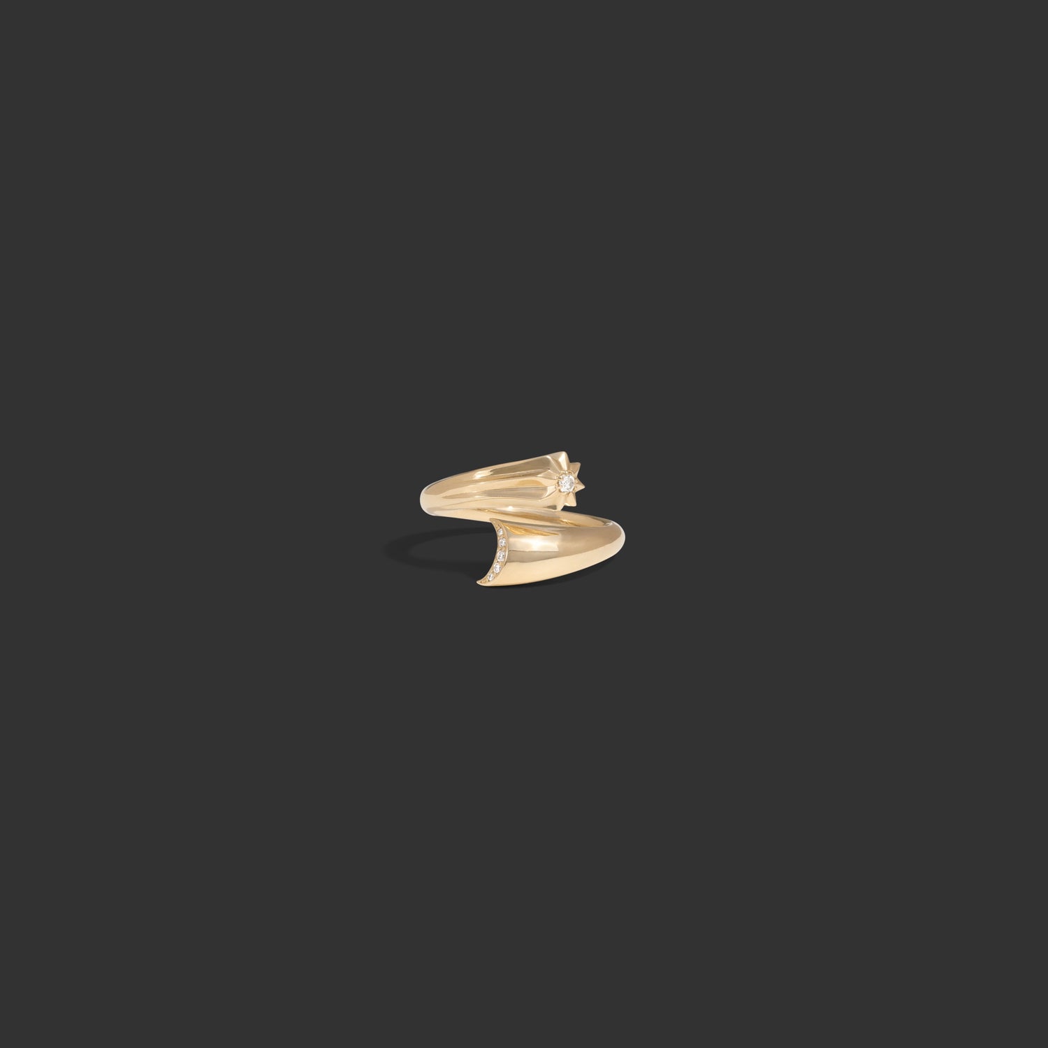 Awe Inspired Rings 14K Yellow Gold / 6 Diamond Celestial Ring