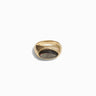 Awe Inspired Rings 14K Yellow Gold Vermeil / 4 Black Mother of Pearl Signet Ring