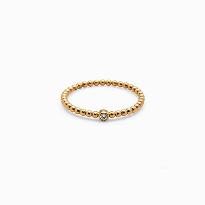 Awe Inspired Rings 14K Yellow Gold Vermeil / 4 Diamond Bead Ring