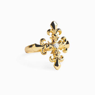 Awe Inspired Rings 14K Yellow Gold Vermeil / 4 French Cross Statement Ring