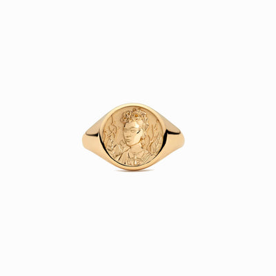 Awe Inspired Rings 14K Yellow Gold Vermeil / 4 Frida Kahlo Signet Ring