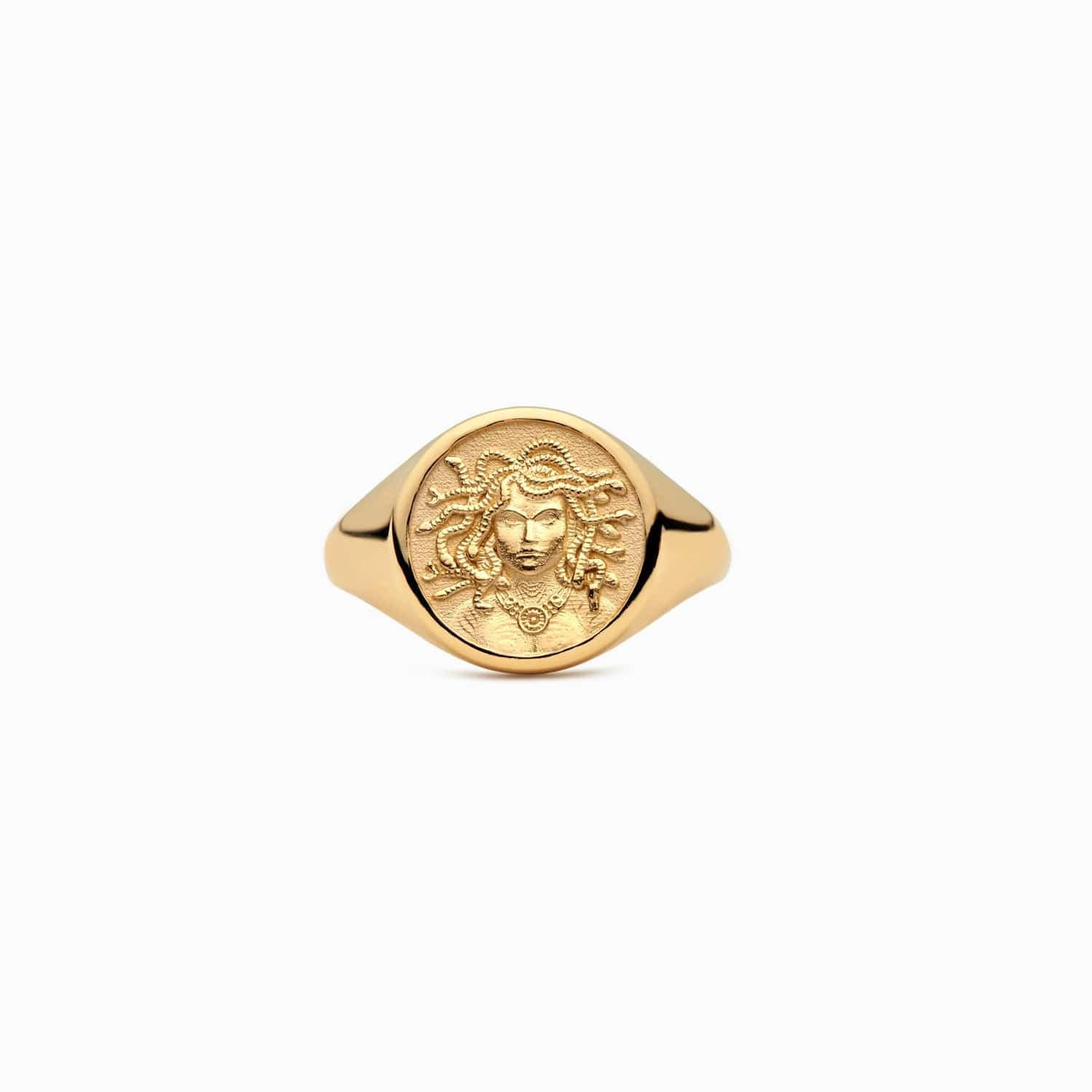 Product image of Awe Inspired Rings 14K Yellow Gold Vermeil / 4 / Medusa Goddess Signet Ring