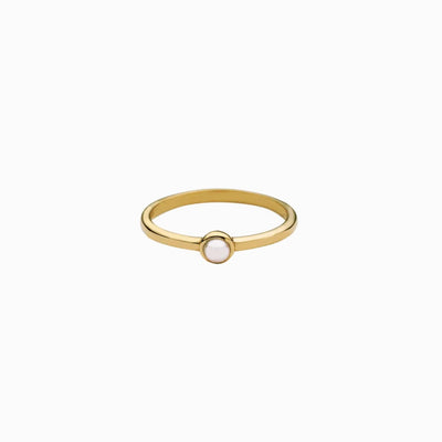 Awe Inspired Rings 14K Yellow Gold Vermeil / 4 Moonstone Ring