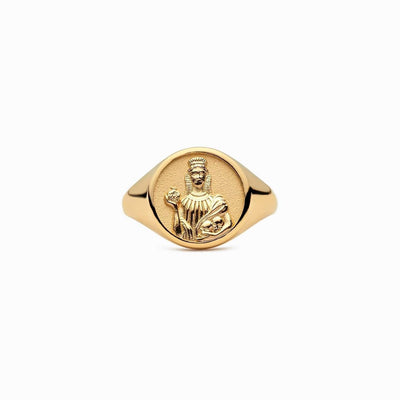 Awe Inspired Rings 14K Yellow Gold Vermeil / 4 / Persephone Goddess Signet Ring