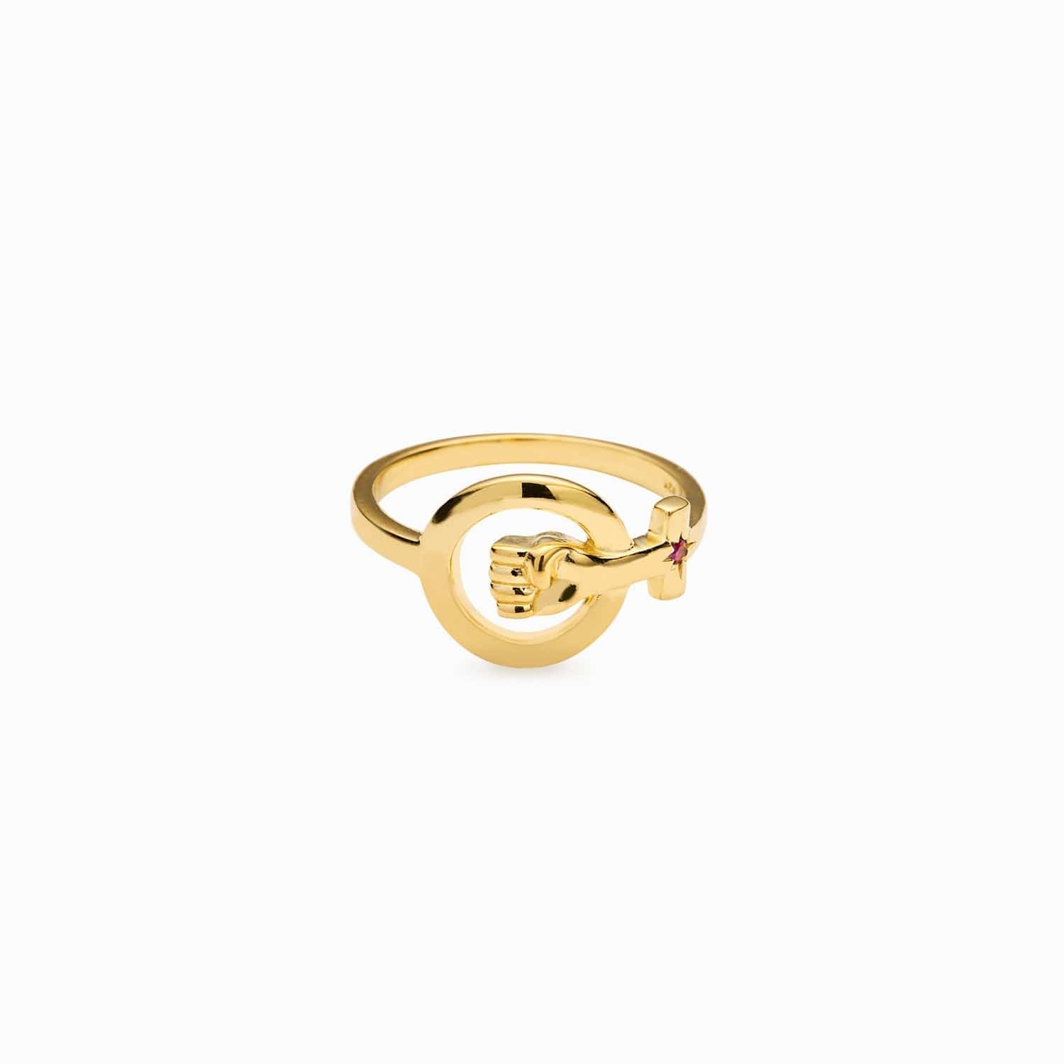 Awe Inspired Rings 14K Yellow Gold Vermeil / 4 Woman Power Ring