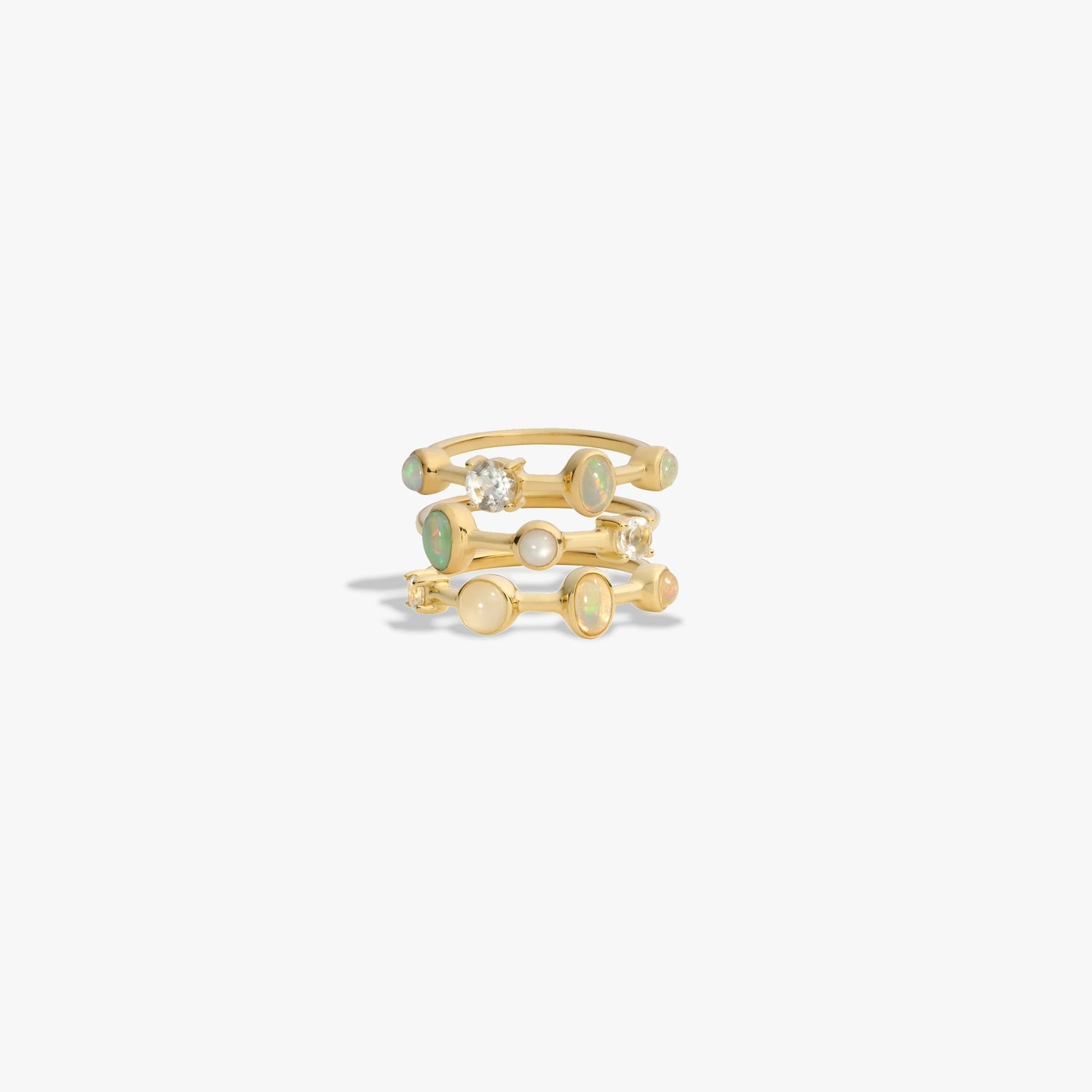 Awe Inspired Rings 14K Yellow Gold Vermeil / 5 Full Moon Magic Ring Stack