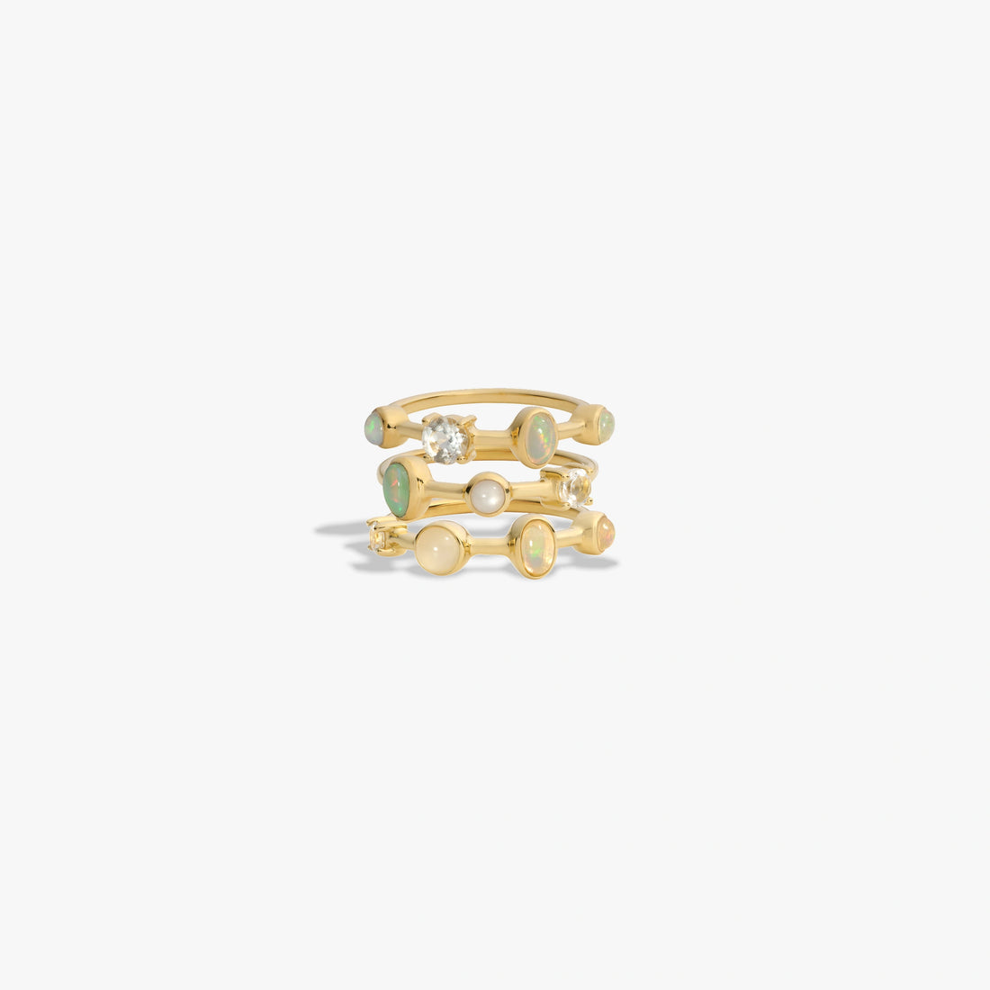Awe Inspired Rings 14K Yellow Gold Vermeil / 5 Full Moon Magic Ring Stack