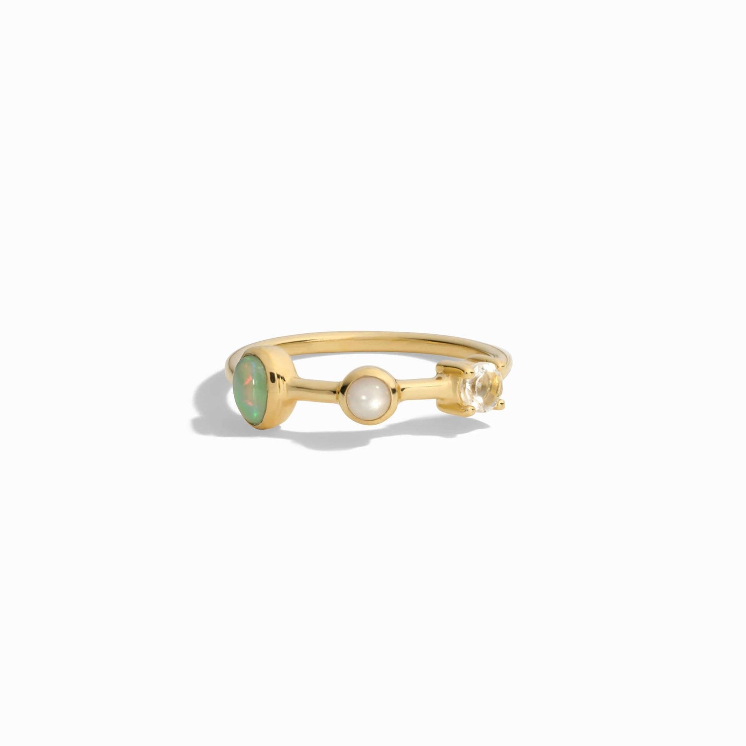 Product image of Awe Inspired Rings 14K Yellow Gold Vermeil / 5 Moonstone Opal Topaz Ring