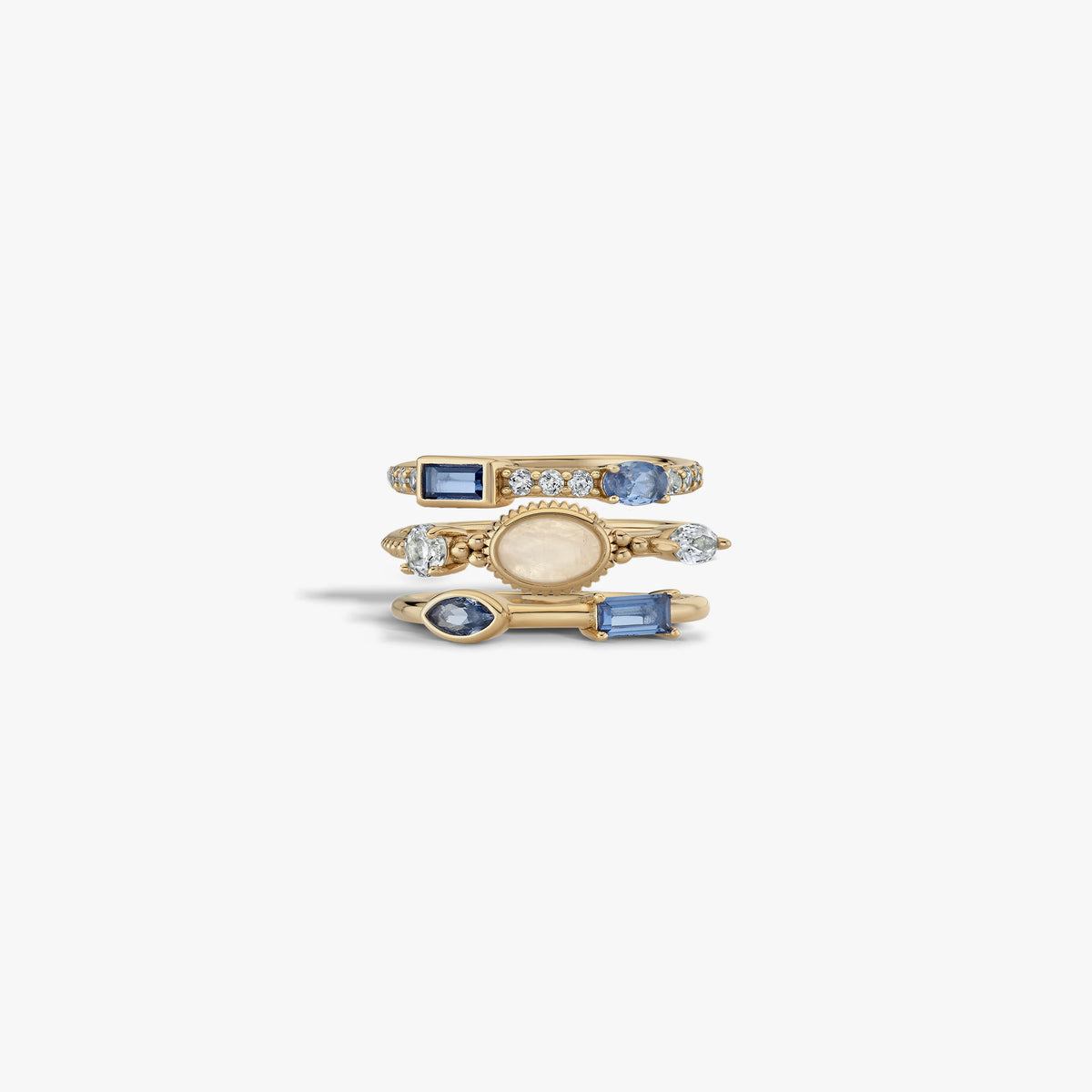 Awe Inspired Rings 14K Yellow Gold Vermeil / 5 Oracle Stacking Ring Set