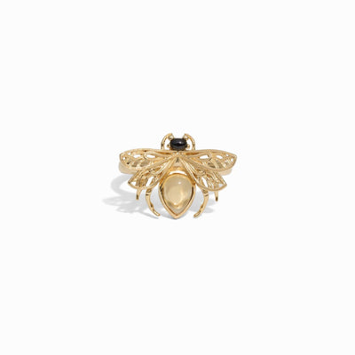 Awe Inspired Rings 14K Yellow Gold Vermeil / 6 Citrine Bee Ring