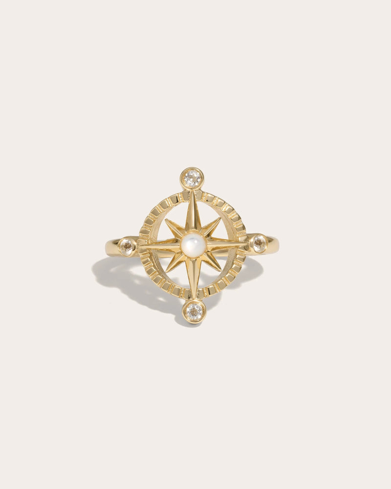 Awe Inspired Rings 14K Yellow Gold Vermeil / 6 Compass Rose Ring