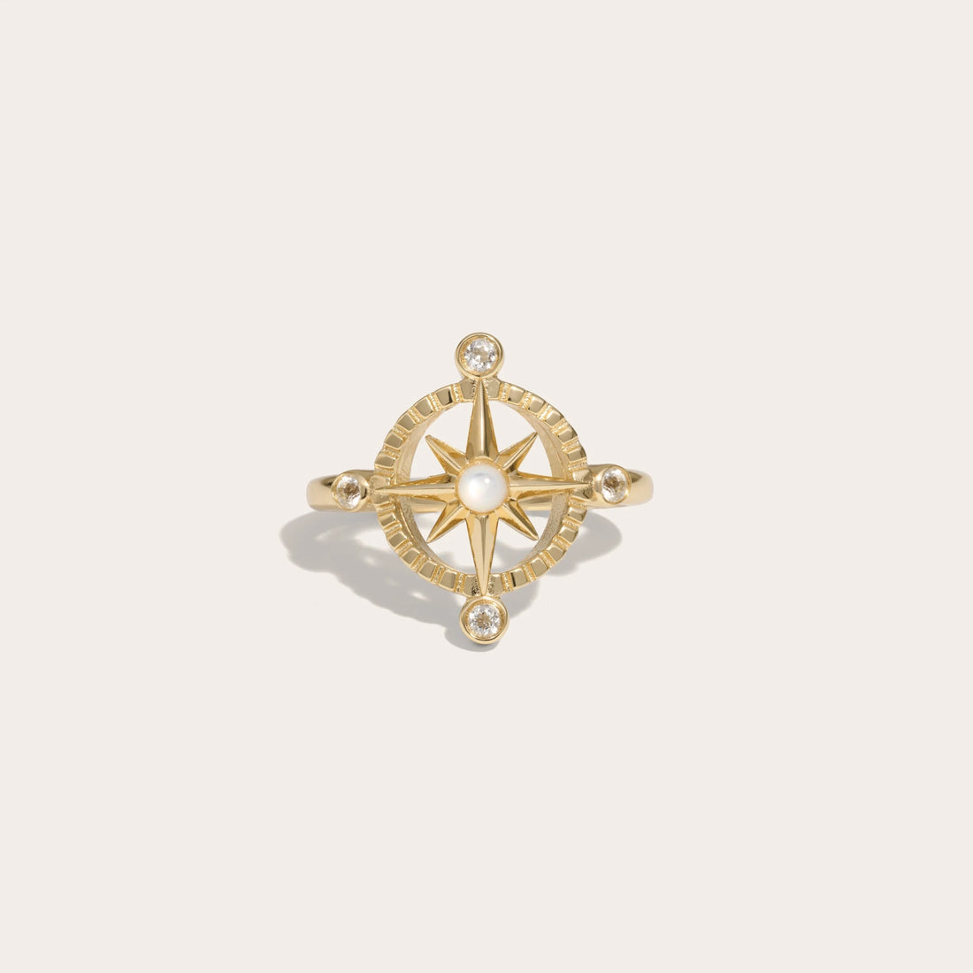 Awe Inspired Rings 14K Yellow Gold Vermeil / 6 Compass Rose Ring