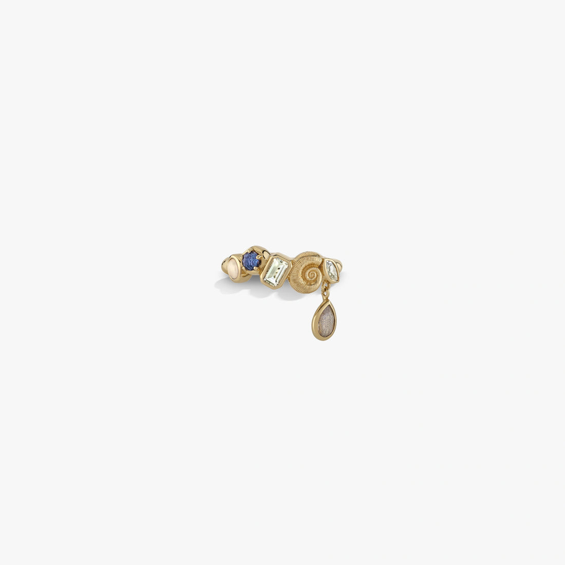 Awe Inspired Rings 14K Yellow Gold Vermeil / 6 Deep Sea Gemstone Ring