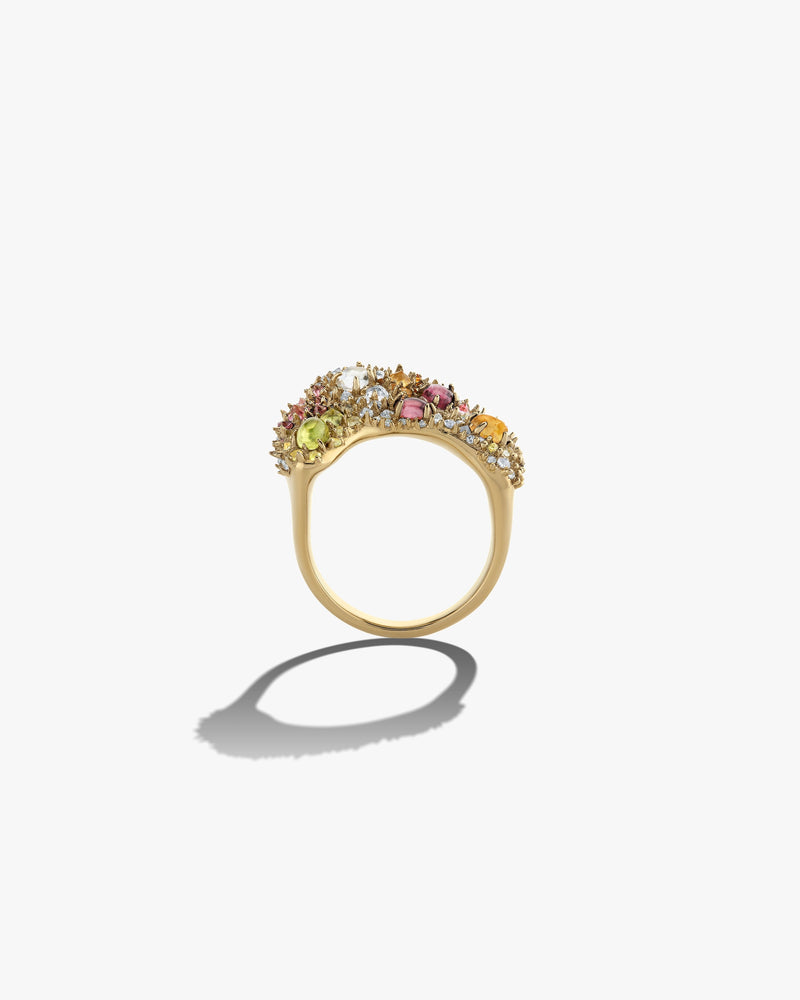 Awe Inspired Rings 14K Yellow Gold Vermeil / 6 Encrusted Wavy Ring