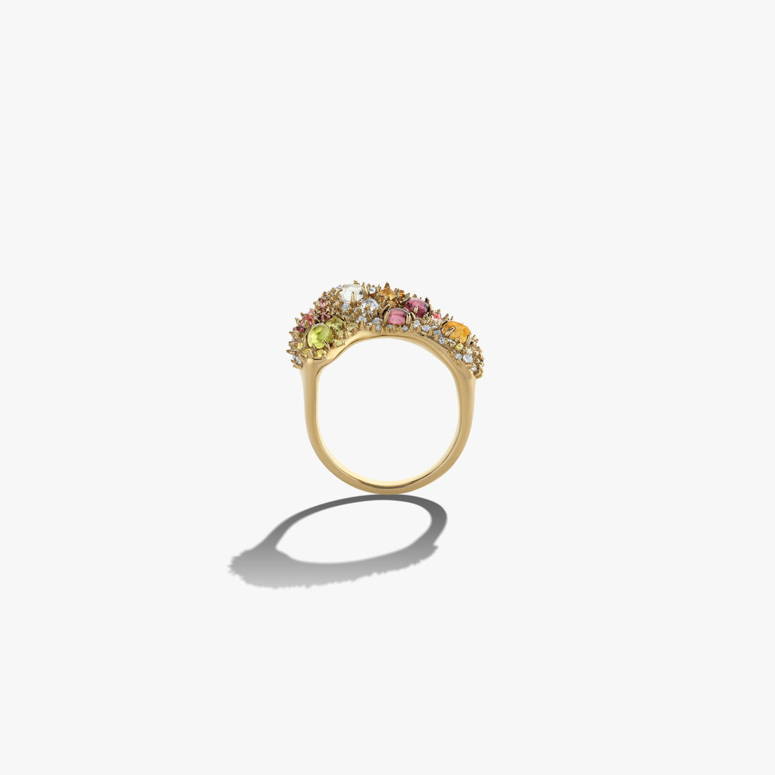 Awe Inspired Rings 14K Yellow Gold Vermeil / 6 Encrusted Wavy Ring