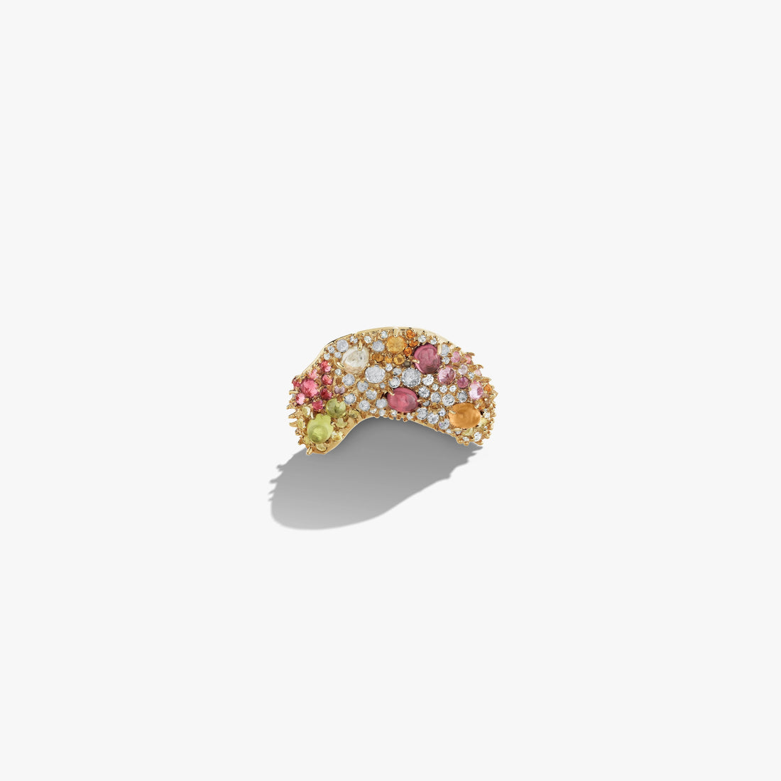 Awe Inspired Rings 14K Yellow Gold Vermeil / 6 Encrusted Wavy Ring