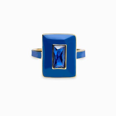 Awe Inspired Rings 14K Yellow Gold Vermeil / 6 Indigo Sapphire Aura Ring